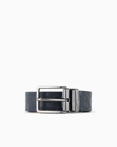 Armani Exchange Asv Recycled Material Belt In Navy Blue