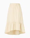 Armani Exchange Asv Ruffle Midi Skirt In Beige