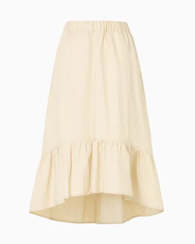 Armani Exchange Asv Ruffle Midi Skirt In Beige