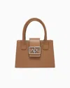 Armani Exchange Asv Small Trapeze Handbag In Brown