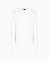 Armani Exchange Asv Tone-on-tone Logo Crewneck Sweater In White