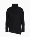 Armani Exchange Asymmetrical High Neck Knitted Sweater In Black