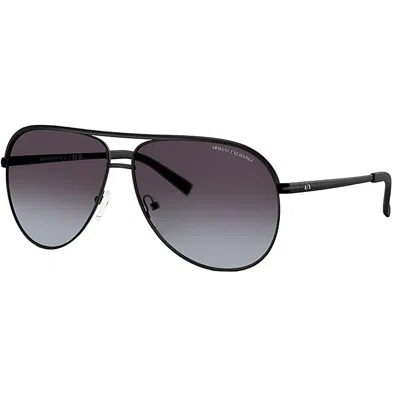 Armani Exchange Ax 2002 60008g 61mm Unisex Pilot Sunglasses In Black