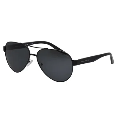 Armani Exchange Ax 2034s 600087 59mm Unisex Aviator Sunglasses In Black