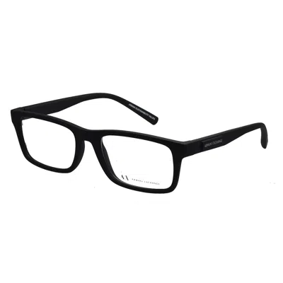 Armani Exchange Ax 3115 8078 55mm Unisex Rectangle Eyeglasses 55mm In Black