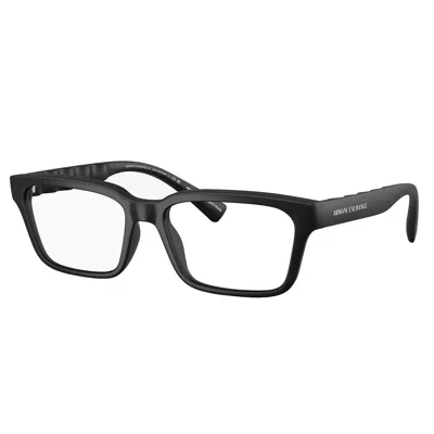 Armani Exchange Ax 3116 8078 55mm Unisex Rectangle Eyeglasses 55mm In Black