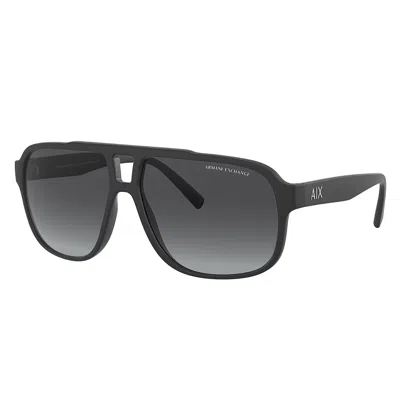 Armani Exchange Ax 4104s 80788g 61mm Unisex Rectangle Sunglasses In Black