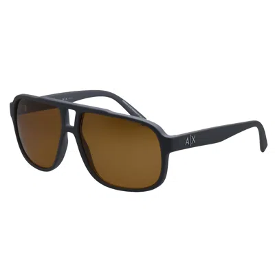 Armani Exchange Ax 4104s 824983 61mm Unisex Rectangle Sunglasses In Black