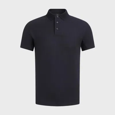 Armani Exchange Cotton Polo Shirt In Blue