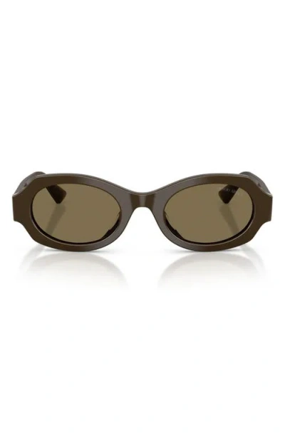 Armani Exchange Ax  49mm Irregular Oval Sunglasses In Brown