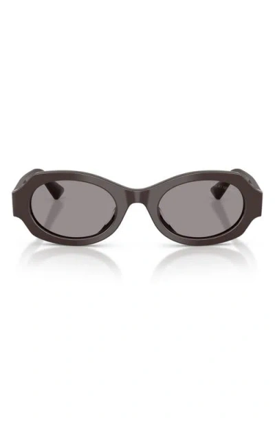 Armani Exchange Ax  49mm Irregular Oval Sunglasses In Brown