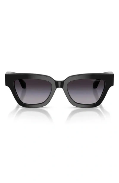 Armani Exchange Ax  50mm Gradient Cat Eye Sunglasses In Black