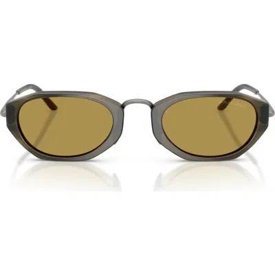 Armani Exchange Ax  50mm Polarized Irregular Oval Sunglasses In Red
