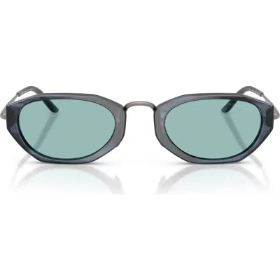 Armani Exchange Ax  50mm Polarized Irregular Oval Sunglasses In Blue