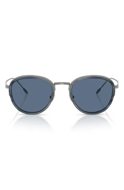 Armani Exchange Ax  50mm Round Sunglasses In Blue