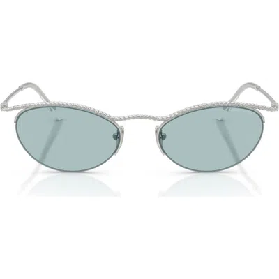 Armani Exchange Ax  50mm Semi Rimless Butterfly Sunglasses In Blue