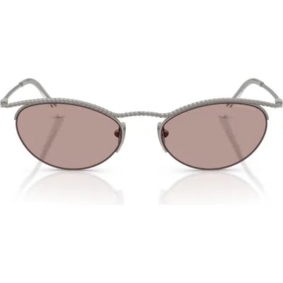 Armani Exchange Ax  50mm Semi Rimless Butterfly Sunglasses In Silver