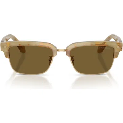 Armani Exchange Ax  52mm Rectangular Sunglasses In Brown