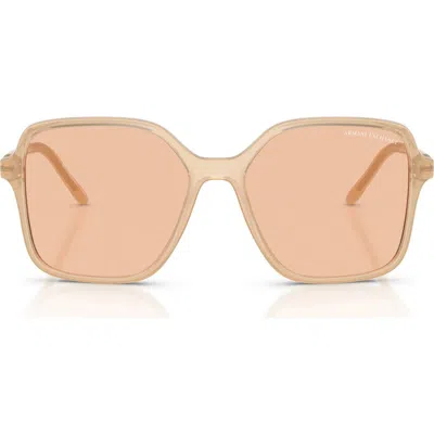 Armani Exchange Ax  53mm Butterfly Sunglasses In Brown