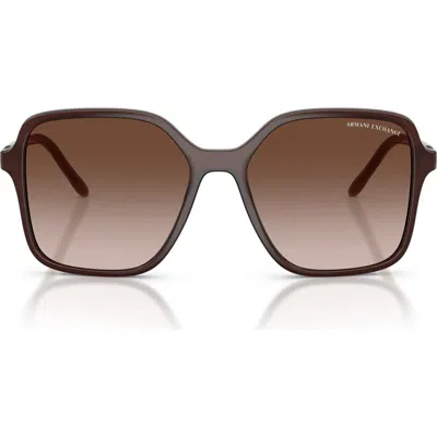 Armani Exchange Ax  53mm Butterfly Sunglasses In Brown