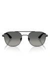 Armani Exchange Ax  54mm Rectangular Sunglasses In Black