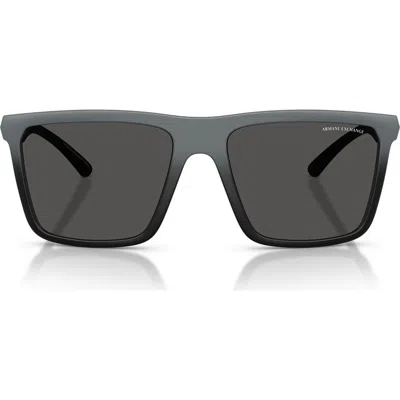 Armani Exchange Ax  57mm Square Sunglasses In Gray