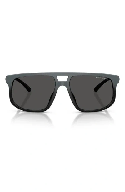 Armani Exchange Ax  58mm Pilot Sunglasses In Black