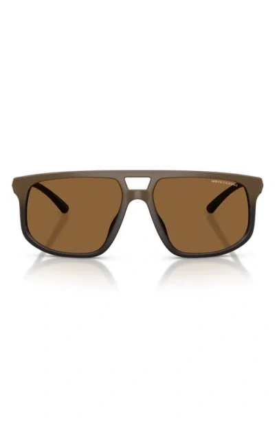 Armani Exchange Ax  58mm Pilot Sunglasses In Brown