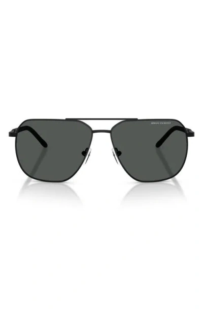 Armani Exchange Ax  59mm Pilot Sunglasses In Black