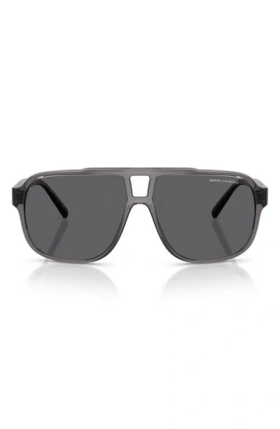 Armani Exchange Ax  61mm Polarized Pilot Sunglasses In Gray