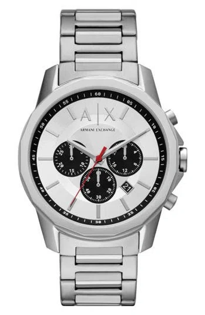 Armani Exchange Ax  Bracelet Strap Chronograph Watch, 44mm In Silver