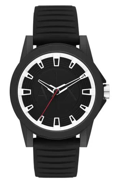 Armani Exchange Ax  Three-hand Quartz Strap Watch, 44mm In Black