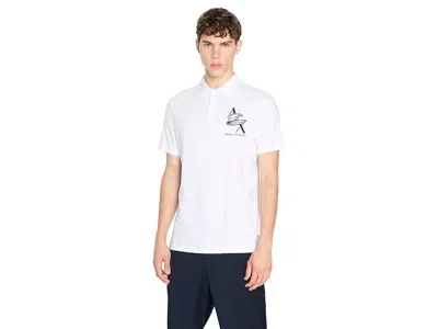 Armani Exchange Ax Eagle Logo Polo In White