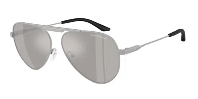 Armani Exchange Ax2060s 60206g Men's Sunglasses Silver Size 58 In Gray