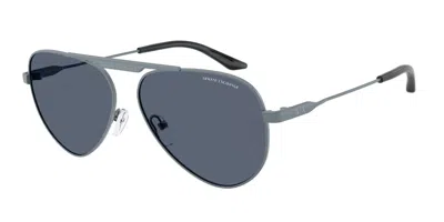 Armani Exchange Ax2060s 613287 Men's Sunglasses Blue Size 58 In Matte Metalized Blue