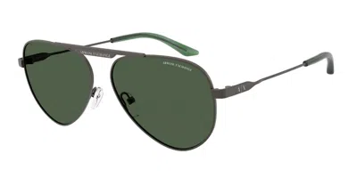 Armani Exchange Ax2060s 613371 Men's Sunglasses Grey Size 58 In Green