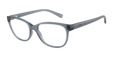 Armani Exchange Ax3037 8410 Women's Glasses Blue Size 53 - Free Lenses - Blue Light Block Available In Shiny Transparent Blue
