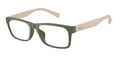 Armani Exchange Ax3038f Asian Fit Men's Glasses, Green, Size 56
