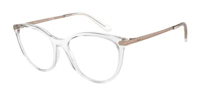 Armani Exchange Ax3078 8333 Women's Glasses Clear Size 53 - Free Lenses - Blue Light Block Available In Transparent