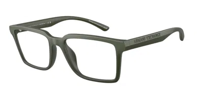 Armani Exchange Ax3129u 8389 Men's Glasses Green Size 54 - Free Lenses - Blue Light Block Available In Faded Green