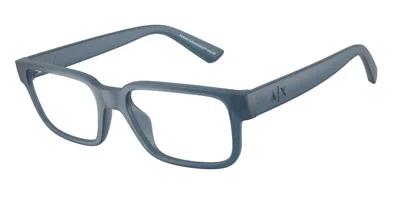 Armani Exchange Ax3130u 8392 Men's Glasses Blue Size 53 - Free Lenses - Blue Light Block Available In Frosted Blue