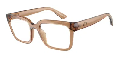 Armani Exchange Ax3133u 8396 Women's Glasses Brown Size 52 - Free Lenses - Blue Light Block Available In Shiny Transparent Brown