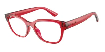 Armani Exchange Ax3134u 8393 Women's Glasses Red Size 53 - Free Lenses - Blue Light Block Available In Transparent Cherry Red