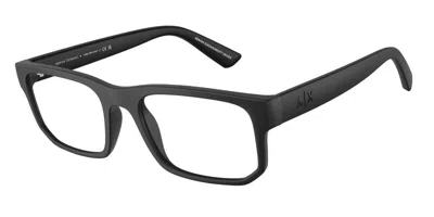 Armani Exchange Ax3135f Asian Fit 8078 Men's Glasses Black Size 54 - Free Lenses - Blue Light Block Available In Matte Black