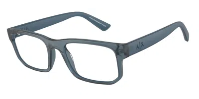 Armani Exchange Ax3135f Asian Fit 8392 Men's Glasses Blue Size 54 - Free Lenses - Blue Light Block Available In Frosted Blue