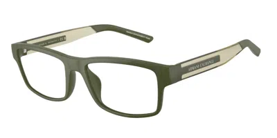 Armani Exchange Ax3140u 8403 Men's Glasses Green Size 54 - Free Lenses - Blue Light Block Available In Matte Green