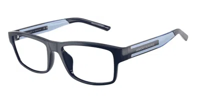Armani Exchange Ax3140u 8404 Men's Glasses Blue Size 54 - Free Lenses - Blue Light Block Available In Shiny Blue