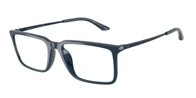 Armani Exchange Ax3141u 8406 Men's Glasses Blue Size 54 - Free Lenses - Blue Light Block Available In Shiny Blue