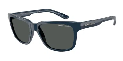 Armani Exchange Ax4026s 840087 Men's Sunglasses Blue Size 56 In Shiny Navy Blue