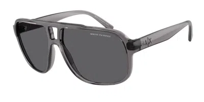 Armani Exchange Ax4104s Polarized 823981 Men's Sunglasses Grey Size 61 In Shiny Transparent Grey